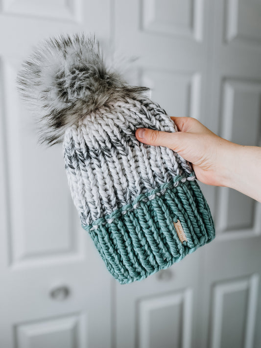 Color Block Beanie // Succulent and Marble