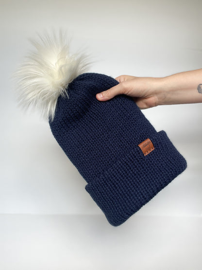 Charlie Beanie // Navy Blue - Pick your pom