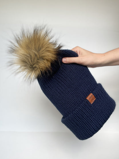 Charlie Beanie // Navy Blue - Pick your pom