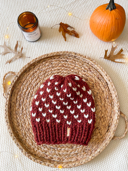 Wild Hearts Beanie // Spice and Cream - Pick your pom