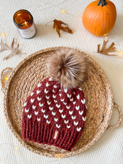 Wild Hearts Beanie // Spice and Cream - Pick your pom