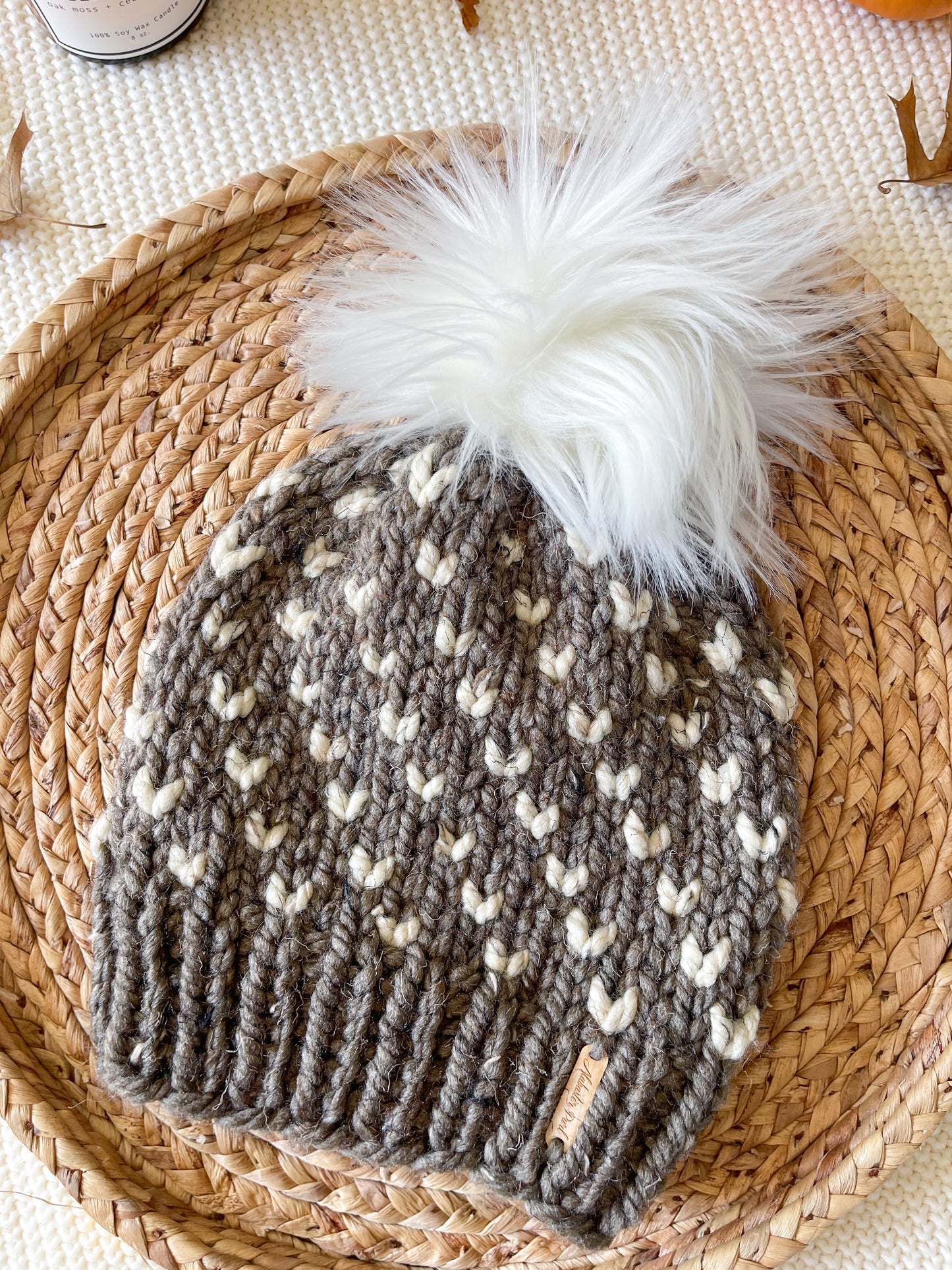 Wild Hearts Beanie // Barley and Oatmeal - Pick your pom