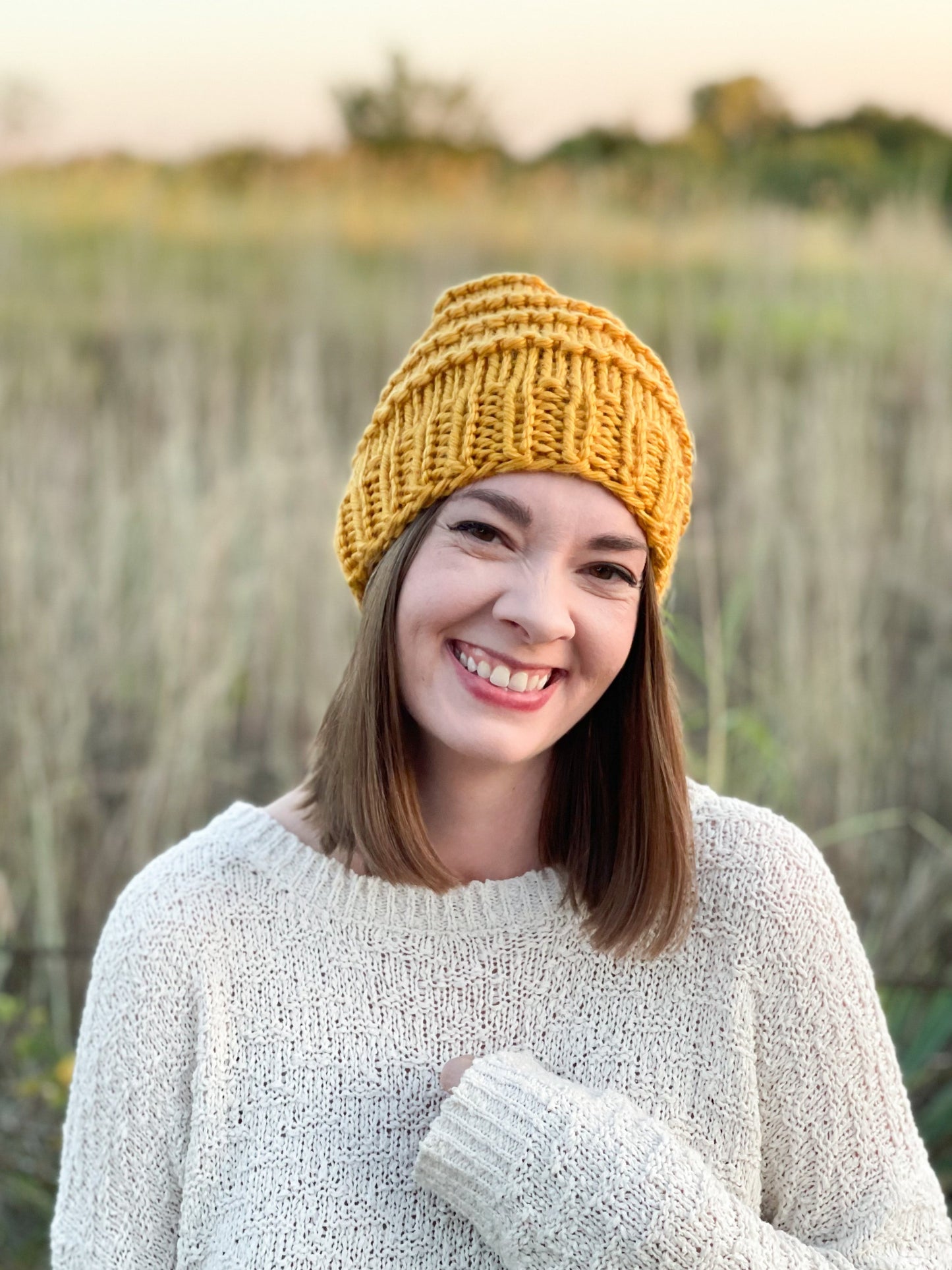 Slone Beanie // Mustard - Wool free - Pick your pom