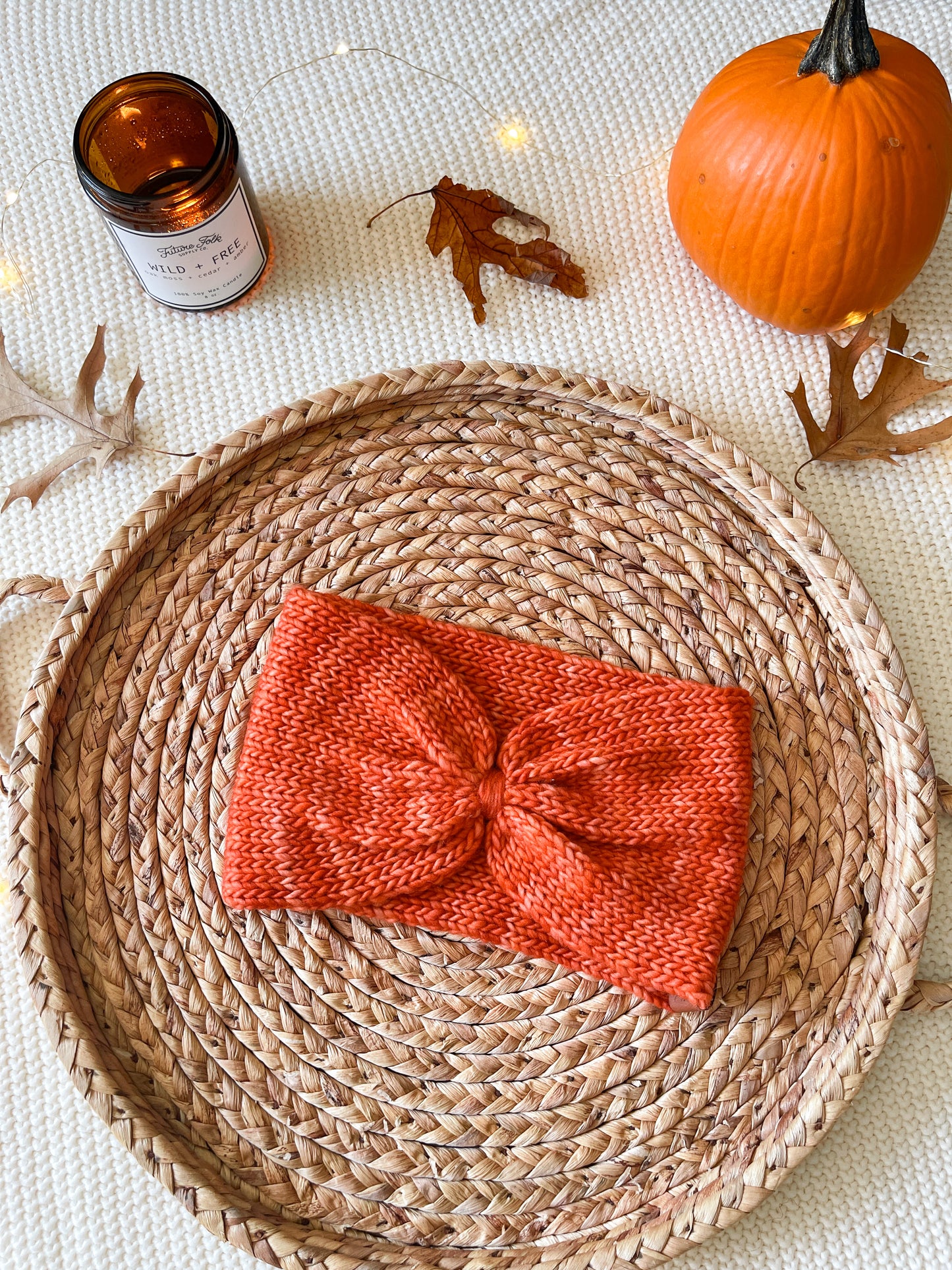 Southwest Cinch Headband // Tangerine - Hand Dyed Yarn // Merino Wool // One Of A Kind // Fall Feels