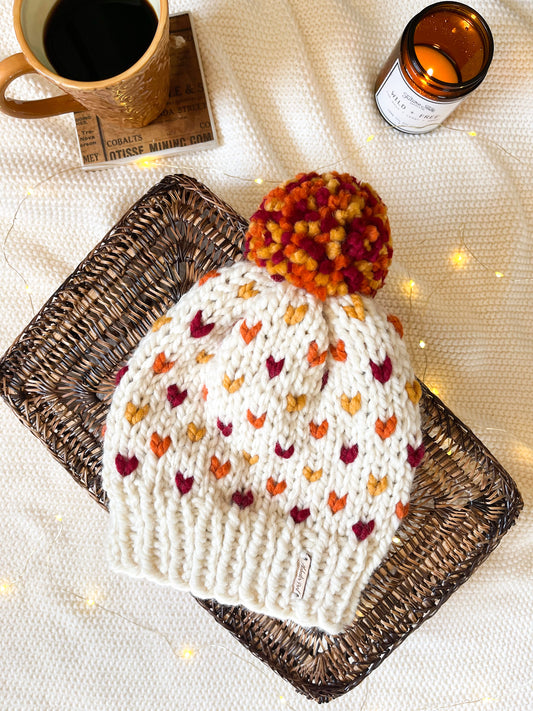 MADE TO ORDER: Autumn Leaves Beanie // Asheville