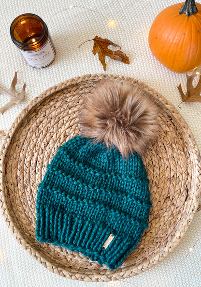 Slone Beanie // Peacock: Fall Feels - Pick your pom