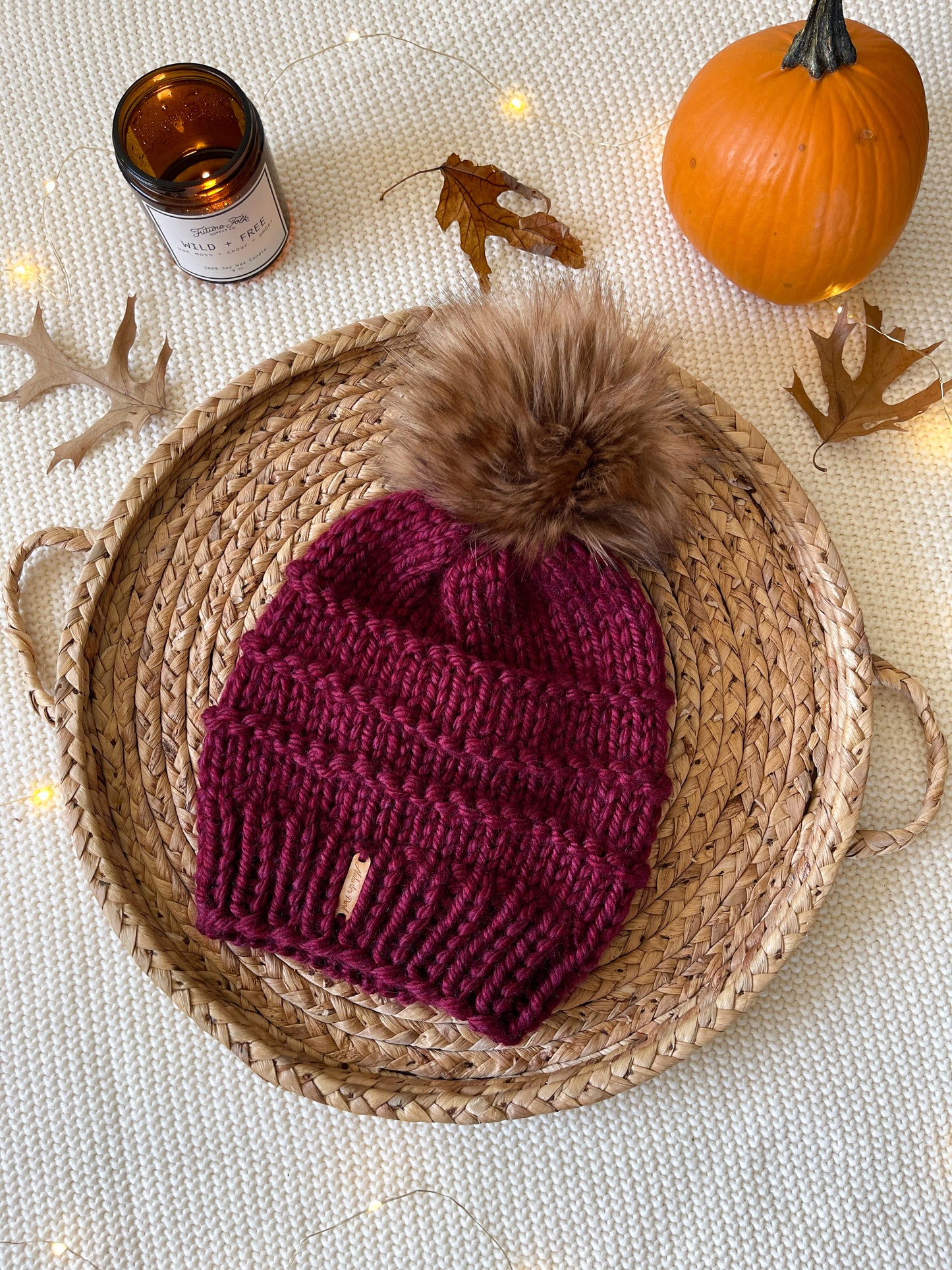 Slone Beanie // Maroon - Pick your pom