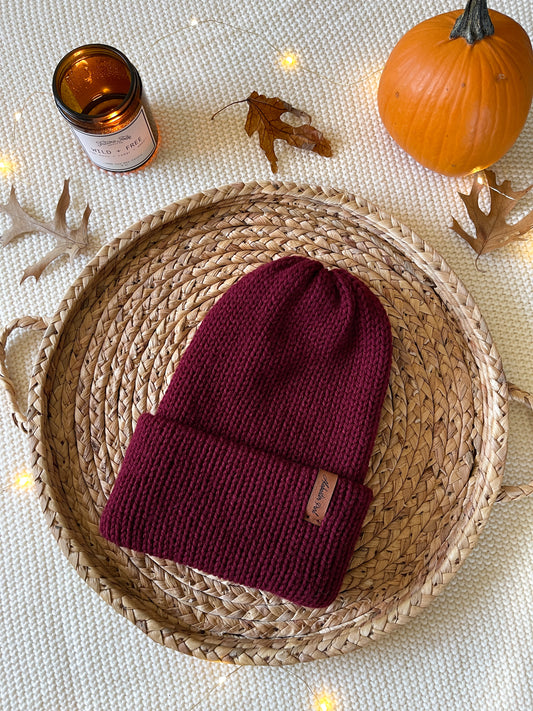 Charlie Beanie // Maroon - Pick your pom