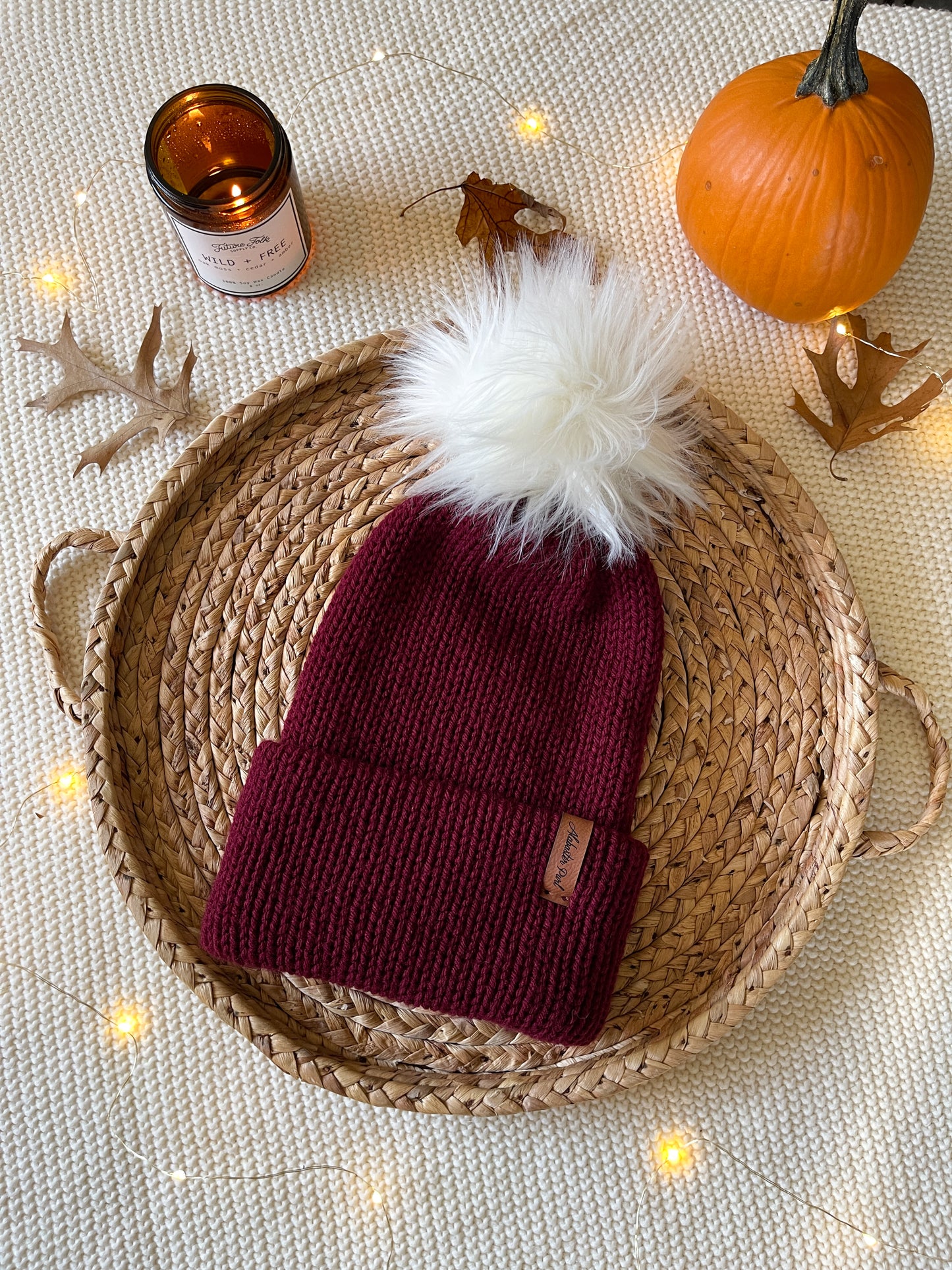 Charlie Beanie // Maroon - Pick your pom