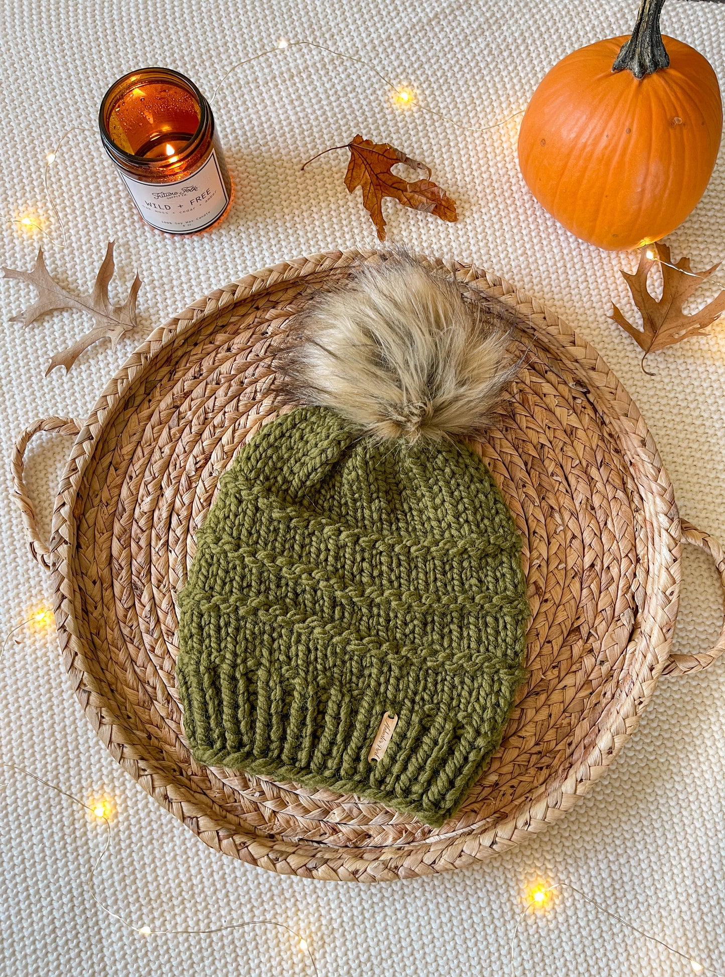 Slone Beanie // Olive Green - Pick your pom