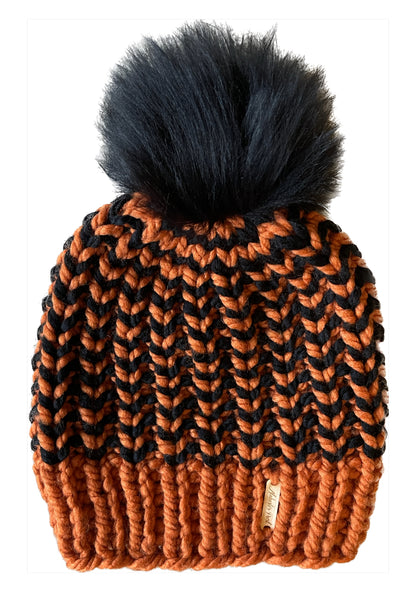 Riverbend Beanie // Orange and Black