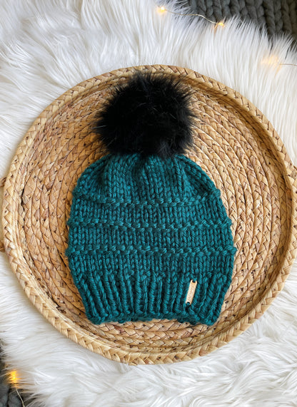 Slone Beanie // Peacock - Pick your pom