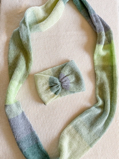 Matching Set: Headband + Scarf // Pistachio Green Dream