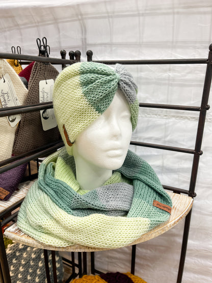 Matching Set: Headband + Scarf // Pistachio Green Dream