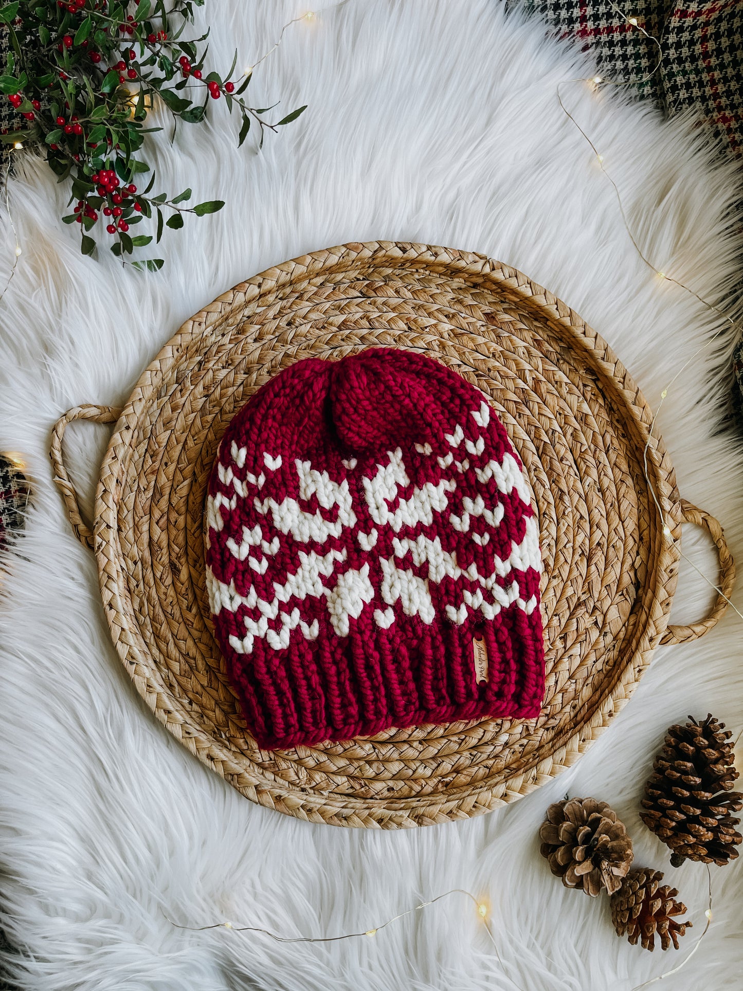 Snowflake Beanie - Pick Your Pom