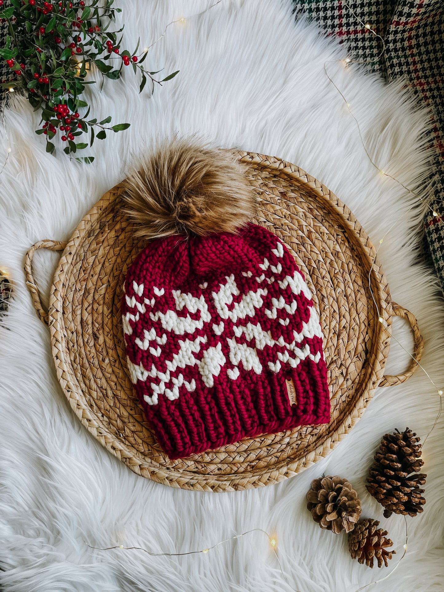 Snowflake Beanie - Pick Your Pom