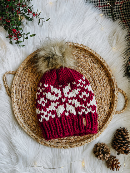 Snowflake Beanie - Pick Your Pom