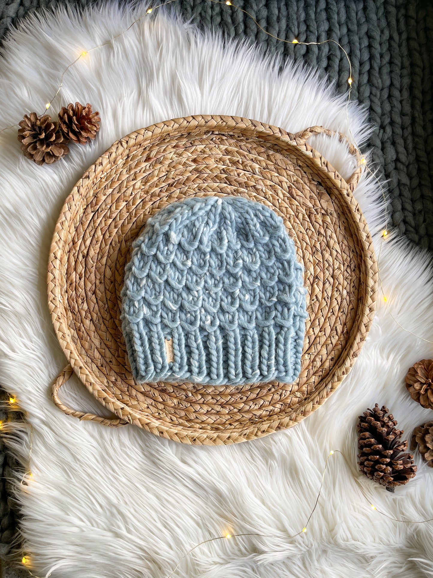 Bamboo Beanie //  Icy Blue - Pick your pom