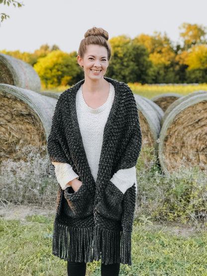 KNITTING PATTERN: Hope Shawl // Pocket Shawl // Pocket Scarf // Beginner Knitter // Chunky Knit // Knit Pocket Shawl Pattern