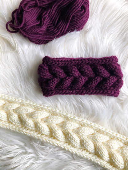 KNITTING PATTERN: Braided Cable Headband (Bulky) // Advanced Beginner Pattern // Headband Knitting Pattern // Ear Warmer Knitting Pattern