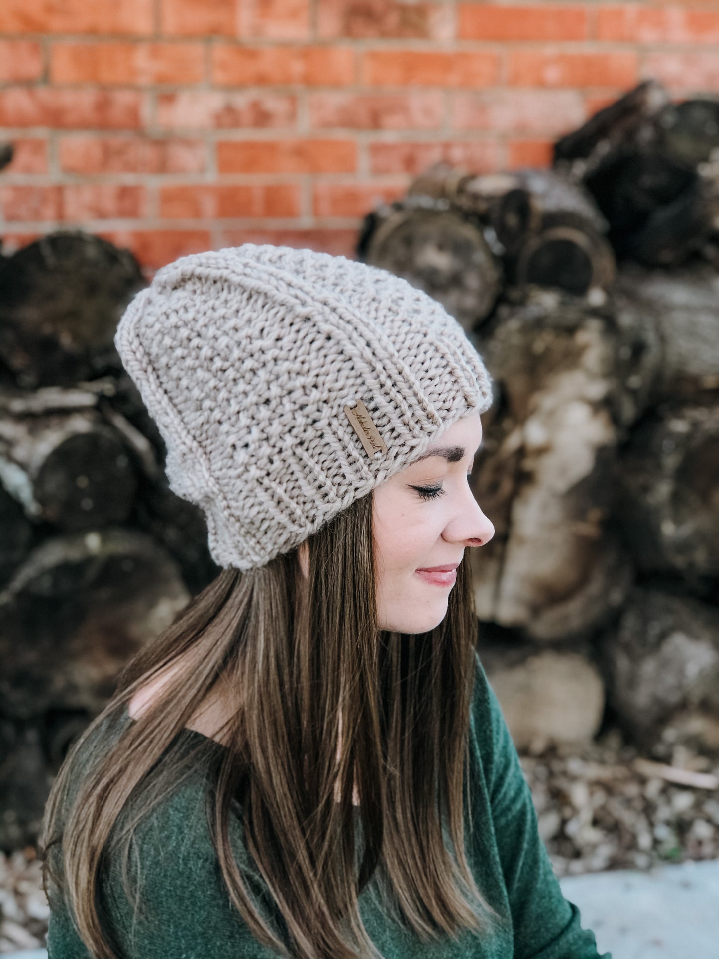 KNITTING PATTERN: Ashley Beanie // Slouchy Beanie // Seed Stitch // Beginner Pattern // Beanie Knitting Pattern // Beginner Knit Pattern