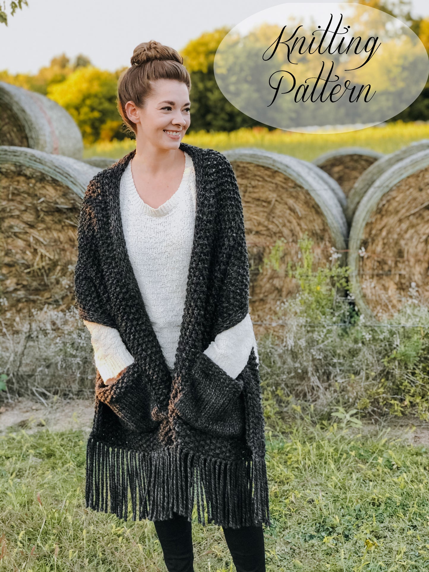 KNITTING PATTERN: Hope Shawl // Pocket Shawl // Pocket Scarf // Beginner Knitter // Chunky Knit // Knit Pocket Shawl Pattern