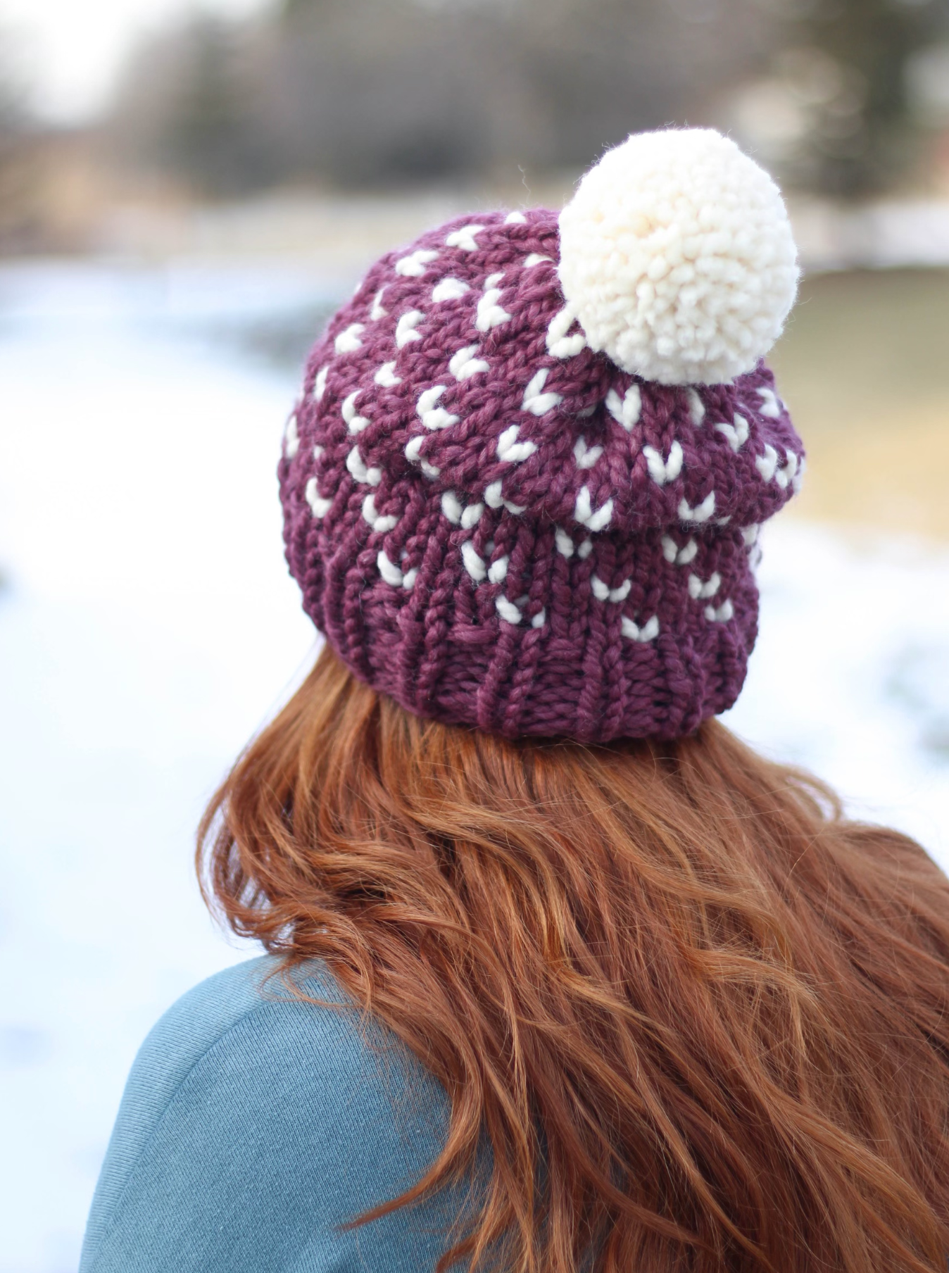 KNITTING PATTERN: Wild Hearts Beanie // Fair Isle Hat // Valentine Hat // Beginner Knitter // Knit Hat Pattern // Quick Knit Pattern