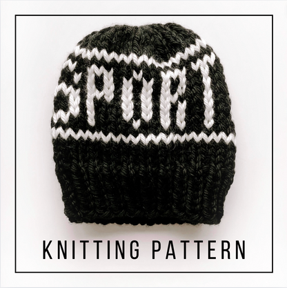 KNITTING PATTERN: "Sportsball" Beanie // Funny Knitting Pattern // Word Beanie Knitting Pattern // Superbowl