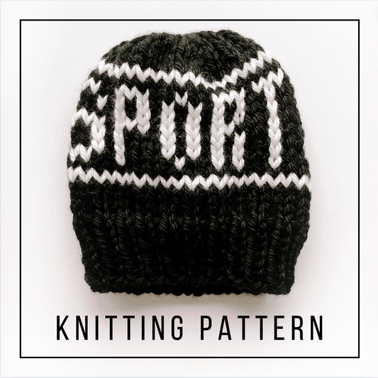 KNITTING PATTERN: "Sportsball" Beanie // Funny Knitting Pattern // Word Beanie Knitting Pattern // Superbowl