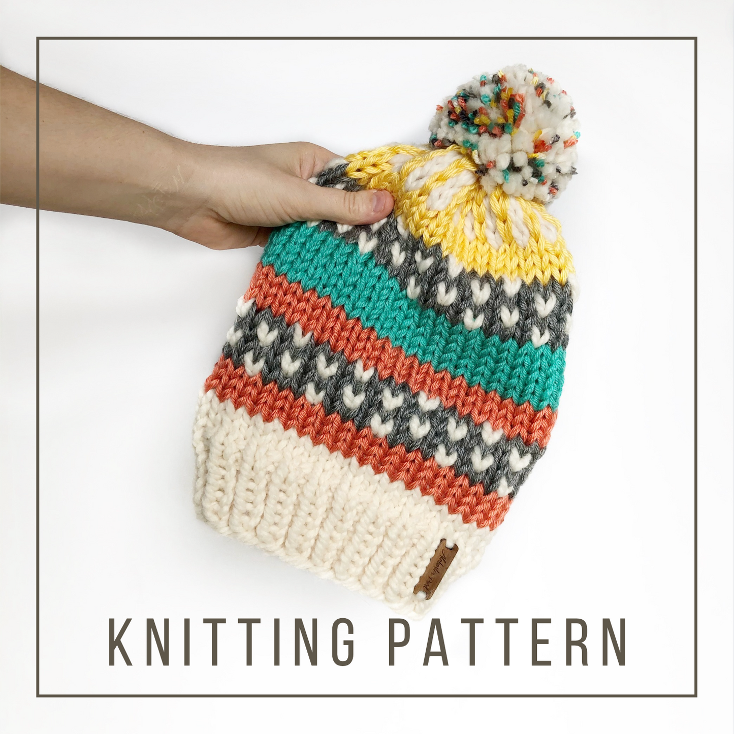 KNITTING PATTERN: Happy Scrappy Hat // Slouchy Beanie // Beginner Knitter