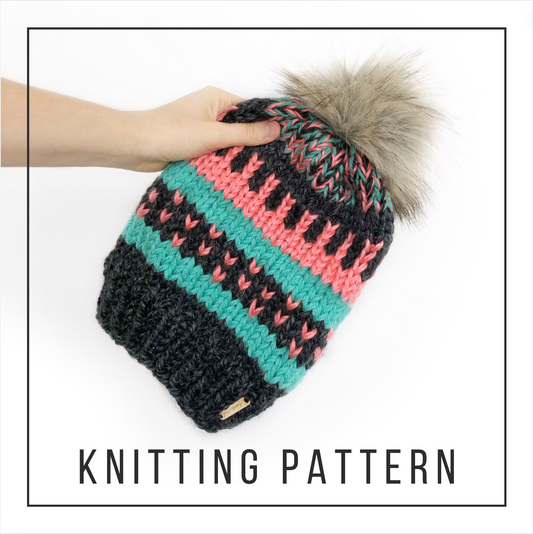 KNITTING PATTERN: Triple Threat Toque // Slouchy Beanie // Beginner Knitter // Scrap yarn hat