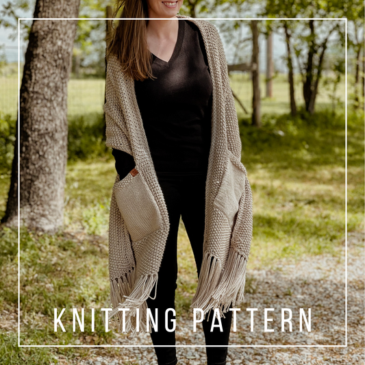 KNITTING PATTERN: Hope Shawl // Pocket Shawl // Pocket Scarf // Knit Pocket Shawl Pattern // Beginner Knitter // Bulky Knit // Chunky Knit