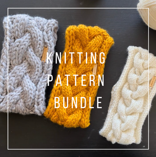 KNITTING PATTERN BUNDLE: Braided Cable Headband - Worsted, Bulky and Super Bulky Weights // Knitting Headband Pattern // Cable Knit