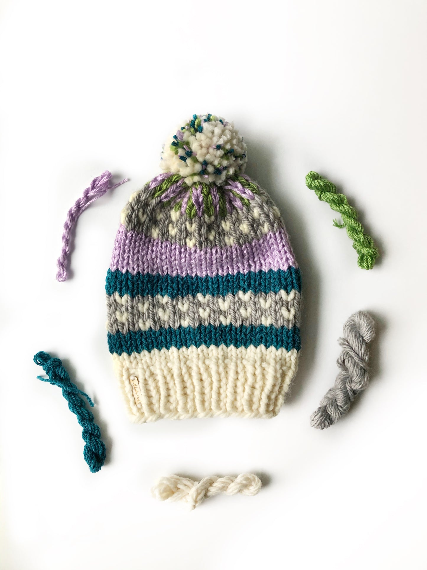 KNITTING PATTERN: Happy Scrappy Hat // Slouchy Beanie // Beginner Knitter