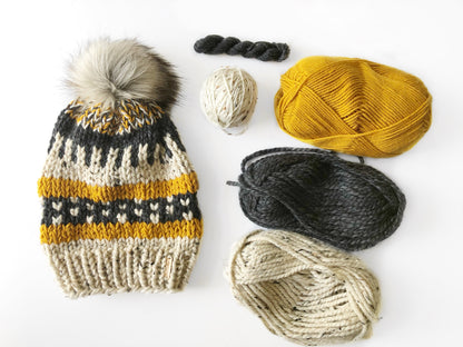 KNITTING PATTERN: Triple Threat Toque // Slouchy Beanie // Beginner Knitter // Scrap yarn hat